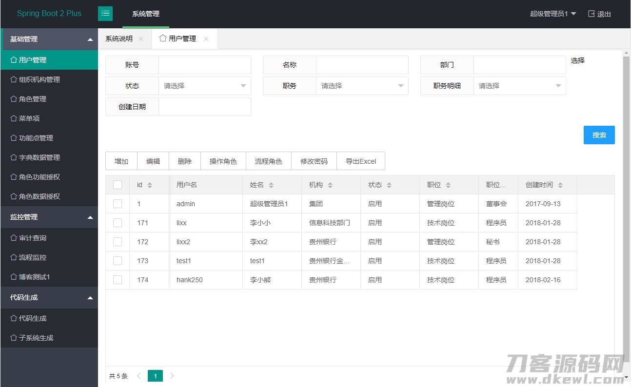 java SpringBoot2管理系统源码-123源码