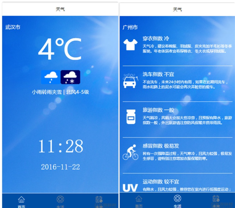 天气预报小程序源码