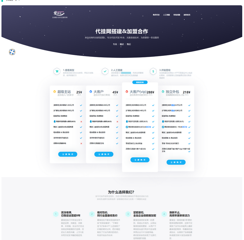 代挂网官网引导购买页网站源码