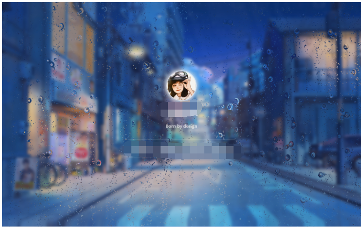 动态雨滴玻璃效果实现个人主页HTML源码-蜡笔傻新源码