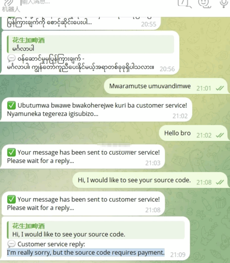 Telegram AI全自动翻译客服机器人源码/带视频搭建教程-蜡笔傻新源码
