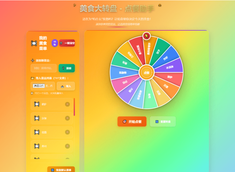 美食大转盘点餐助手-蜡笔傻新源码