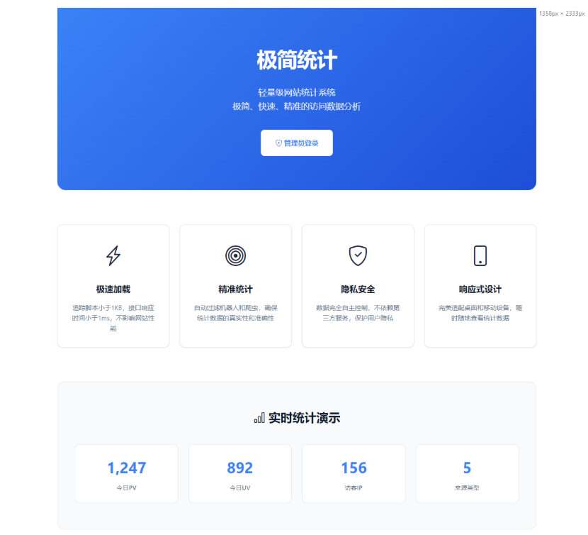 图片[4]-亲测! 极简PHP网站统计系统源码/纯净无广告/10分钟本地部署免第三方监控