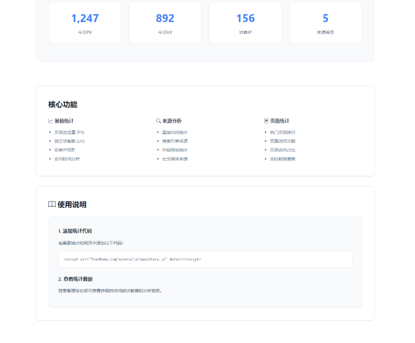 图片[5]-亲测! 极简PHP网站统计系统源码/纯净无广告/10分钟本地部署免第三方监控