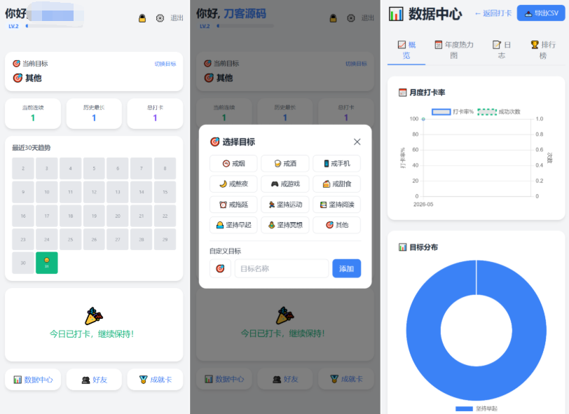 戒了么V4.2最新版签到打卡源码 习惯养成自律打卡系统-蜡笔傻新源码