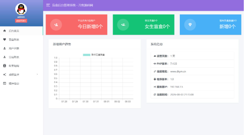 图片[2]-全新UI同城交友盲盒系统源码 / 带无限分站加盟+多级分销裂变+支持易支付/免签支付