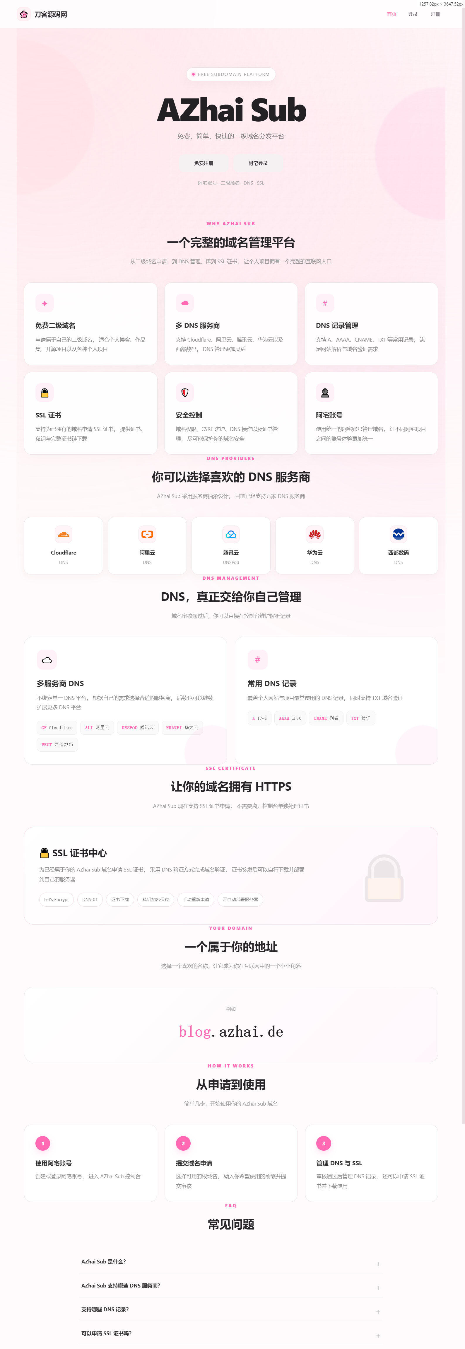 运营级阿宅二级域名自助解析分发平台源码 / 纯开源无授权限制 + 用户组权限控制 + 极速搭建-蜡笔傻新源码